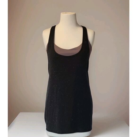 Lululemon Tied in Energy 2-in-1 Tank Black / Frosted Mulberry Size 10 - Picture 3 of 10